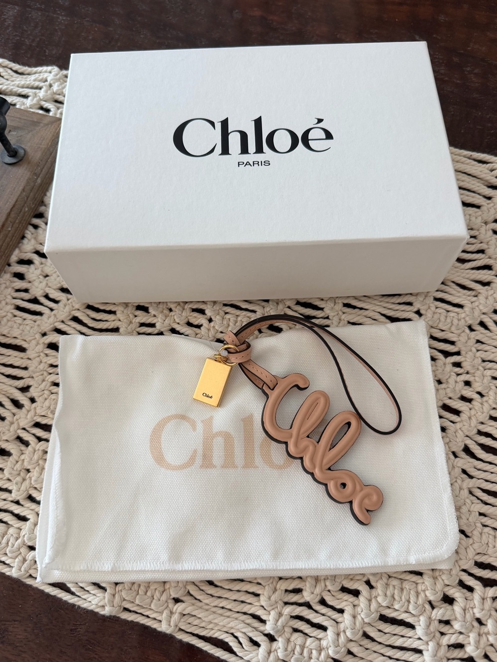 Chloé Leather Bag Charm - Apricot Pink - New With Tags